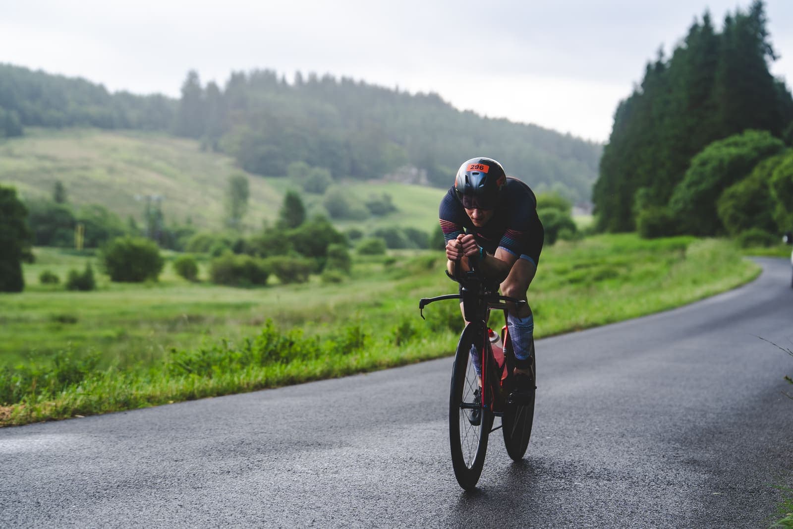 Endurance athletes training outdoors